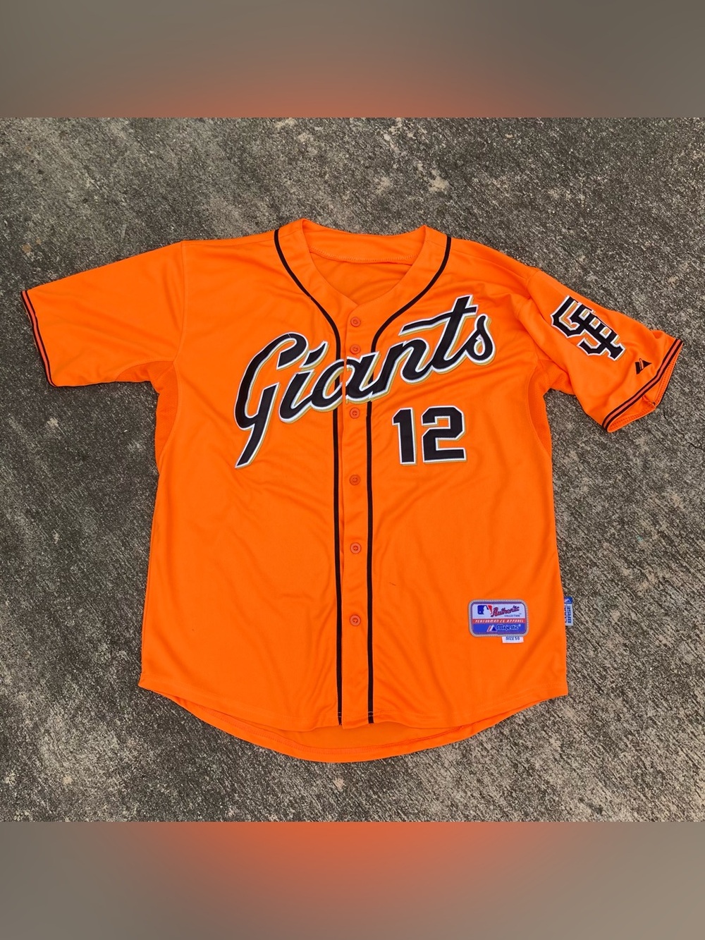 San Francisco SF Giants Majestic Authentic Orange Jersey Size 50 Cool Base MLB